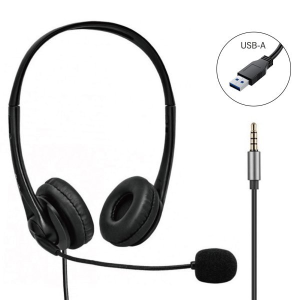 HS02 Headset with Microphone USB-A