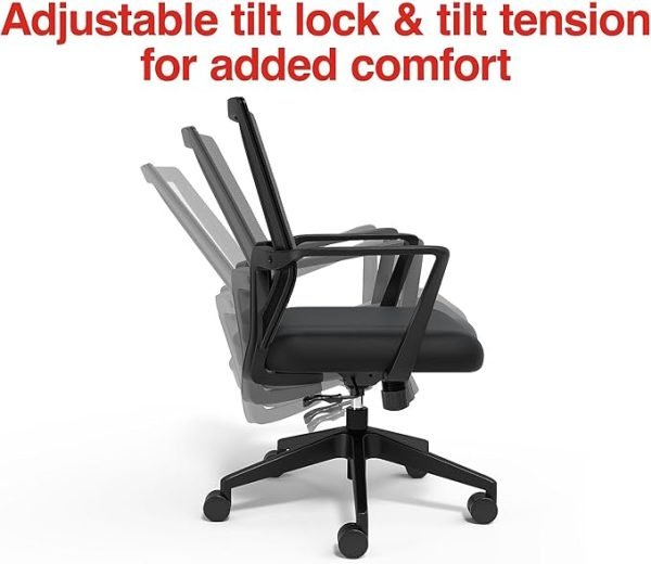 Task Chair with Arms-Standard tilt with adjustable tension, Fixed Armrests - Image 4