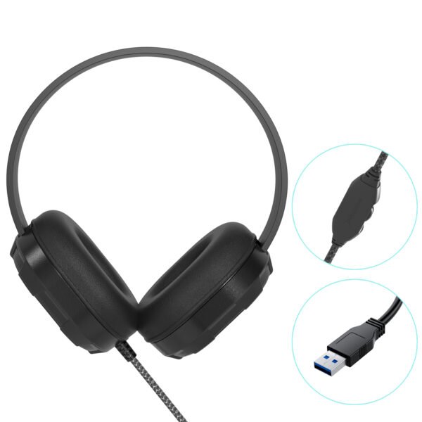 HS01C-A Headset with Volume Control & USB-A